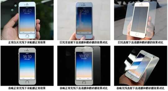 手機(jī)貼膜前后清晰度對比